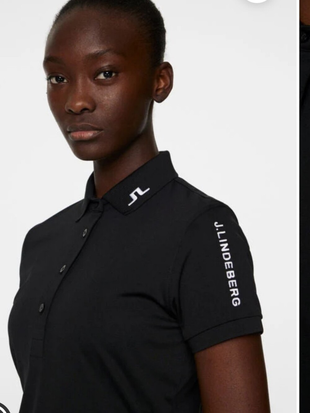 J.Lindeberg Black  Women's Tour Tech Golf Polo Shirt - Sz S